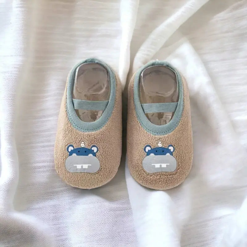 Chaussons chaussettes antidérapantes molletonnées pour bébé