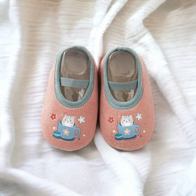 Chaussons chaussettes antidérapantes molletonnées pour bébé