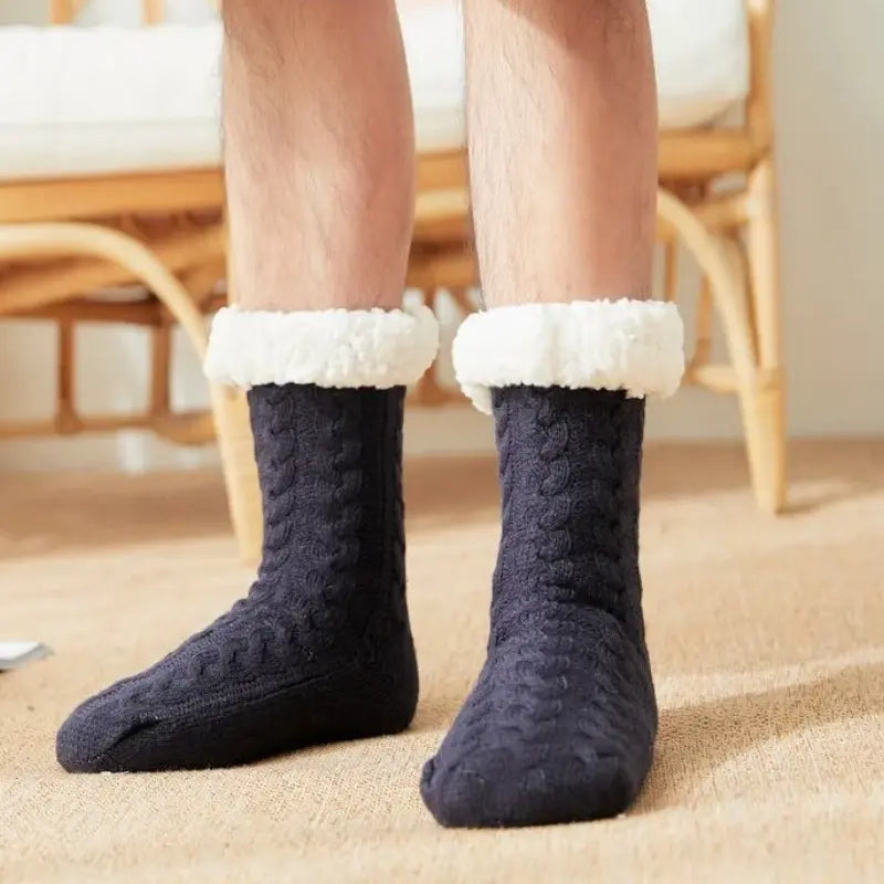 Chaussons chaussettes fourrées pour homme