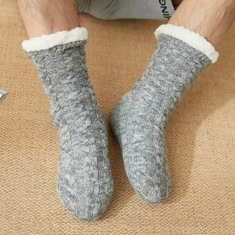 Chaussons chaussettes fourrées pour homme