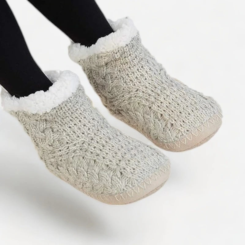 Chaussons montants fourrés pour femme