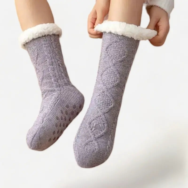 Chaussons chaussettes fourrées