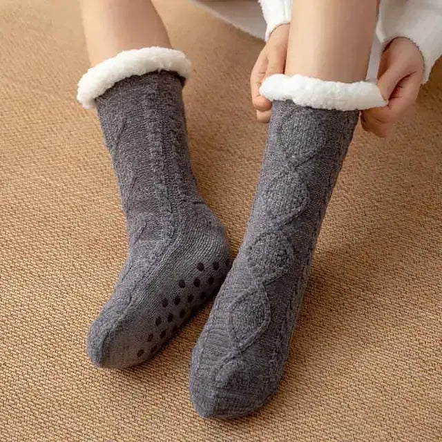 Chaussons chaussettes fourrées