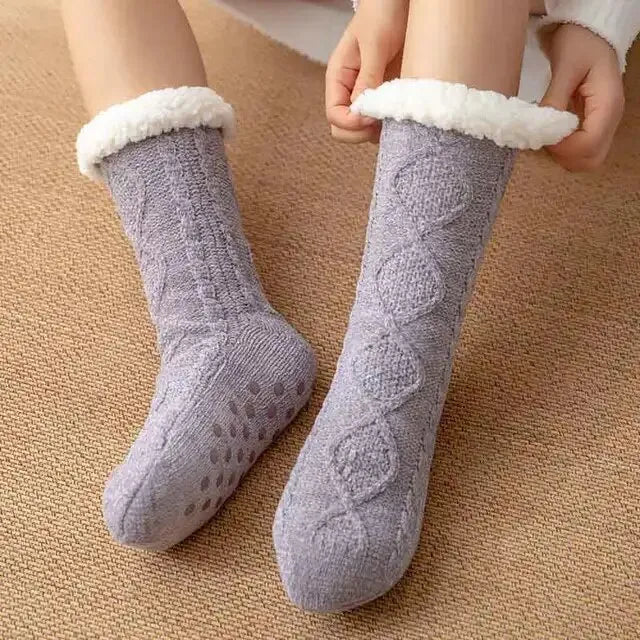 Chaussons chaussettes fourrées