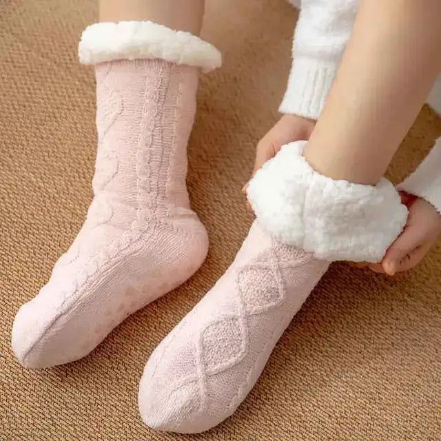 Chaussons chaussettes fourrées