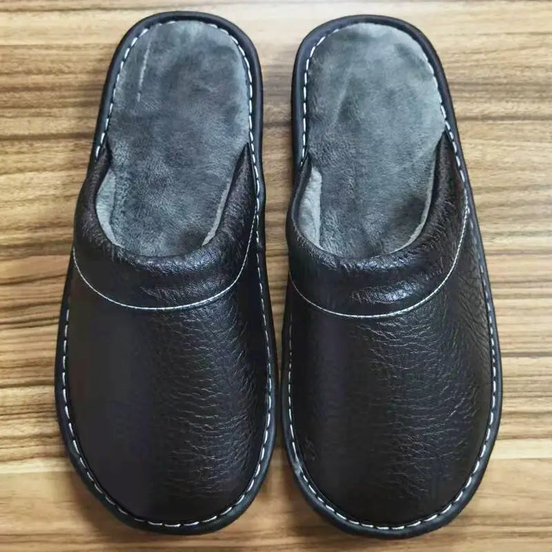 Mules élégantes chaudes en cuir