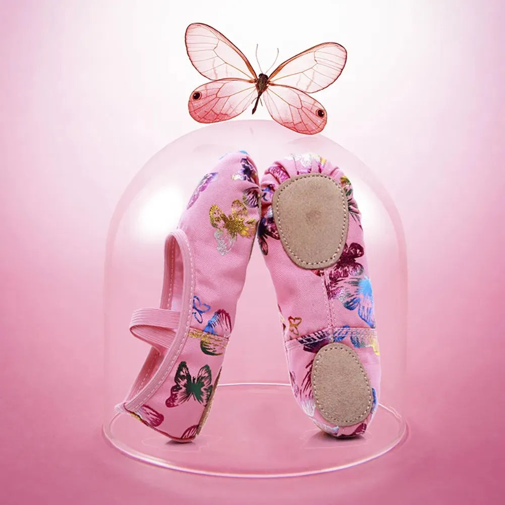 Chaussons de danse souples "papillon" pour enfant