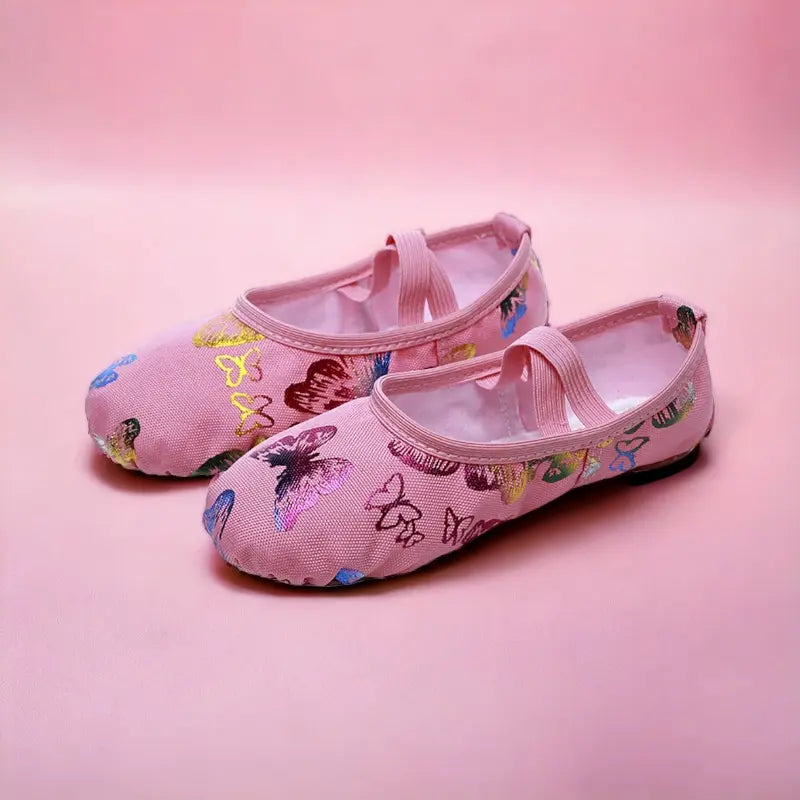 Chaussons de danse souples "papillon" pour enfant