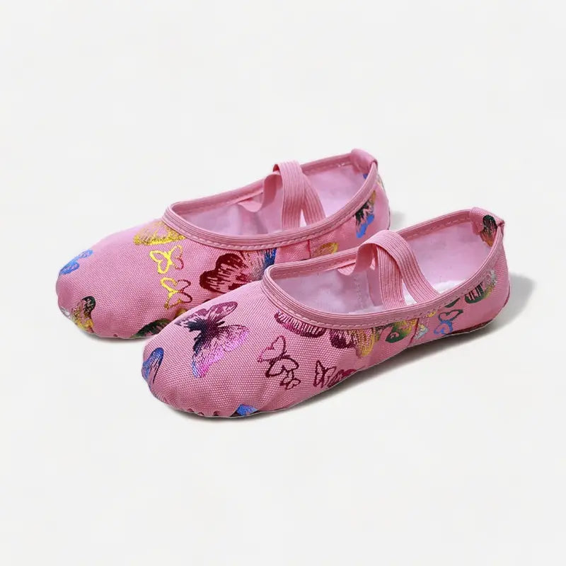 Chaussons de danse souples "papillon" pour enfant