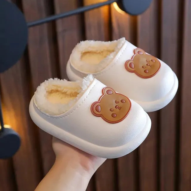 Chaussons fourrés ourson pour enfant