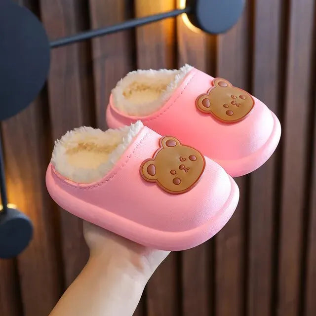 Chaussons fourrés ourson pour enfant