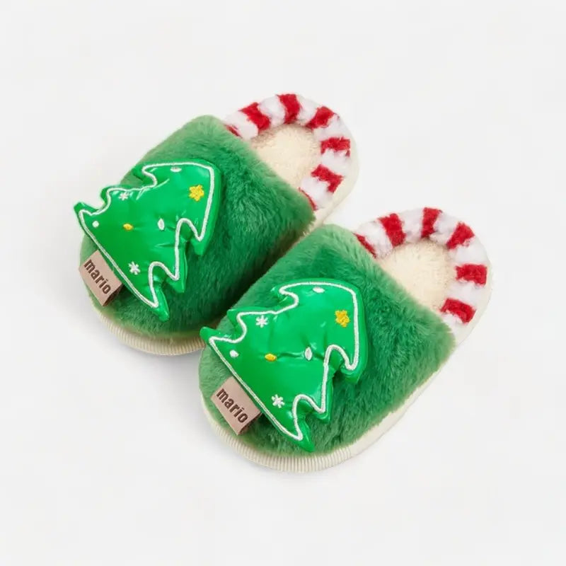 Chaussons de Noël fourrés pour enfant