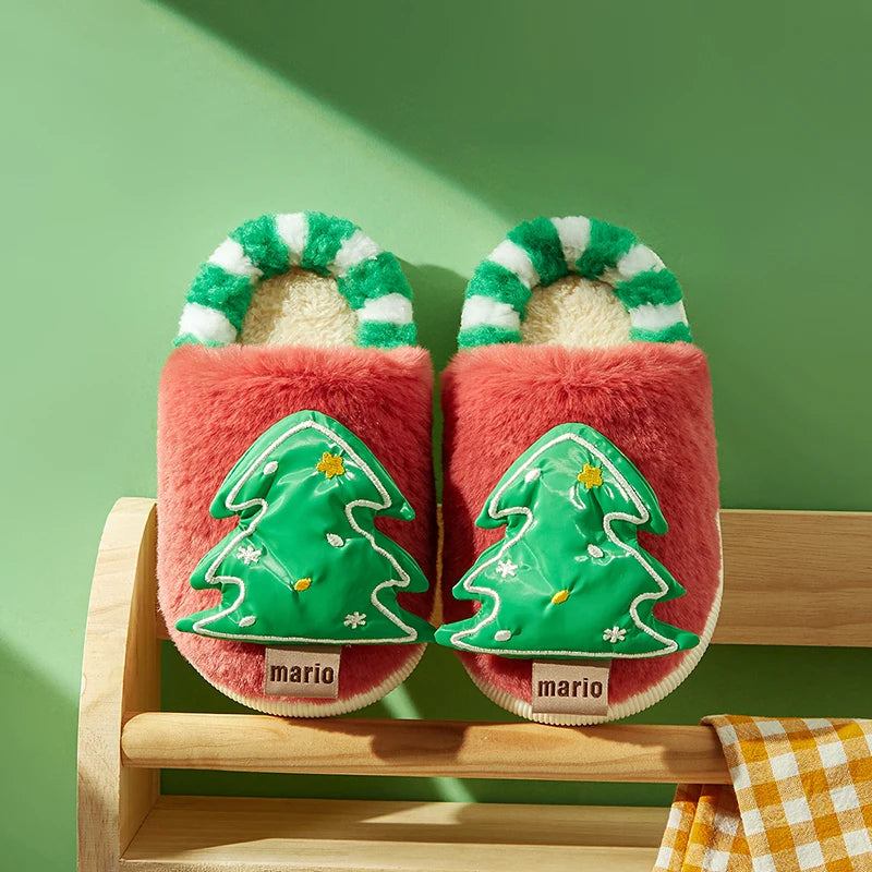 Chaussons de Noël fourrés pour enfant