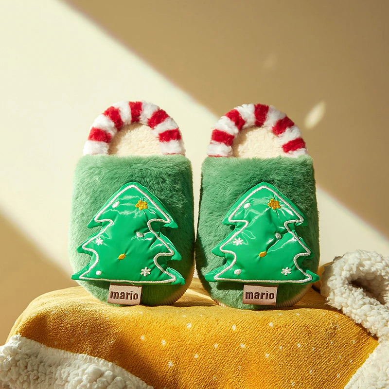 Chaussons de Noël fourrés pour enfant