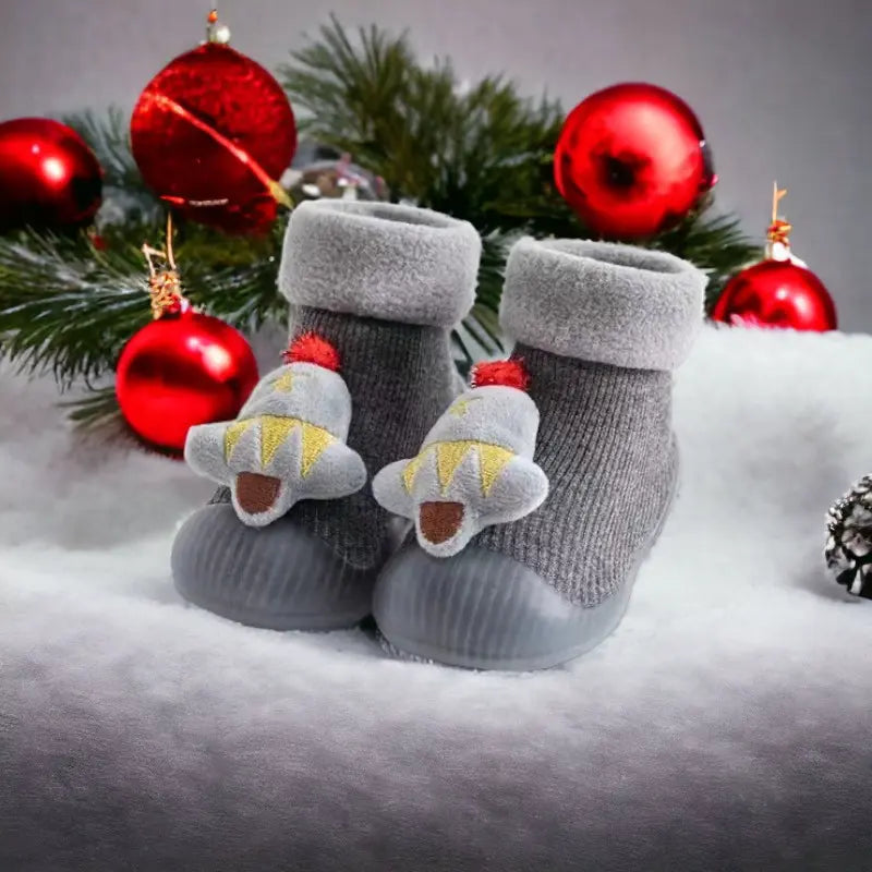 Chaussons chaussettes de noël à semelle rigide pour bébé