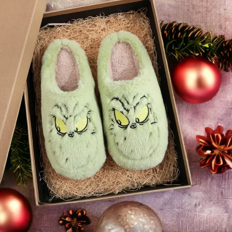 Mules fourrées "Grinch"