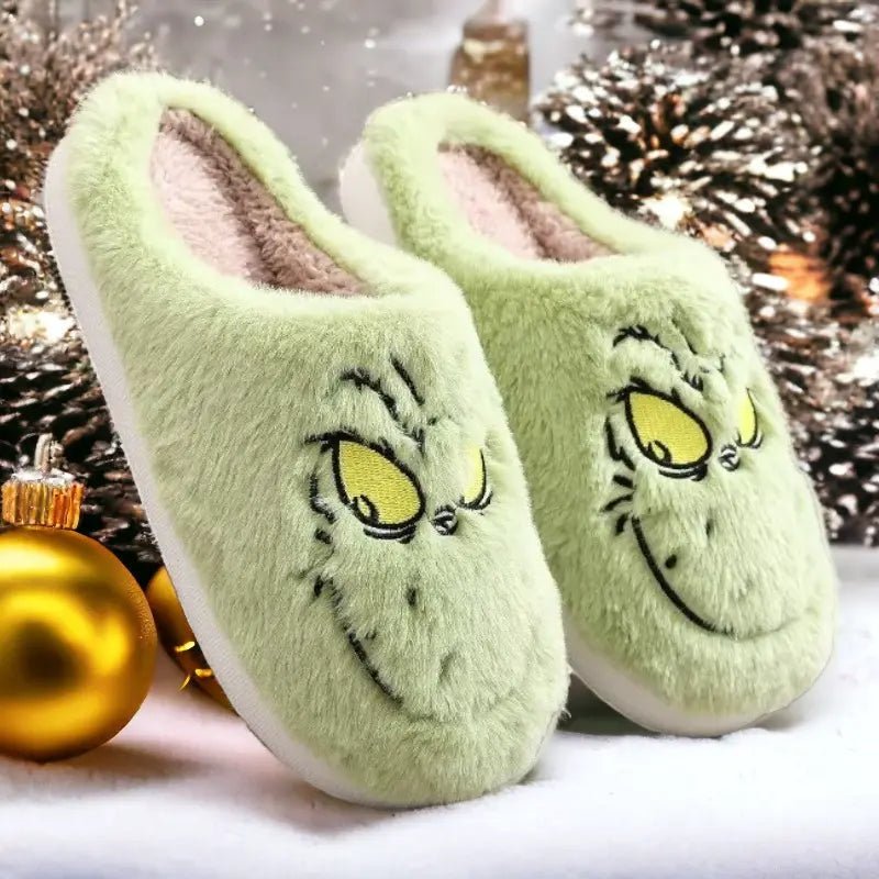 Mules fourrées "Grinch"